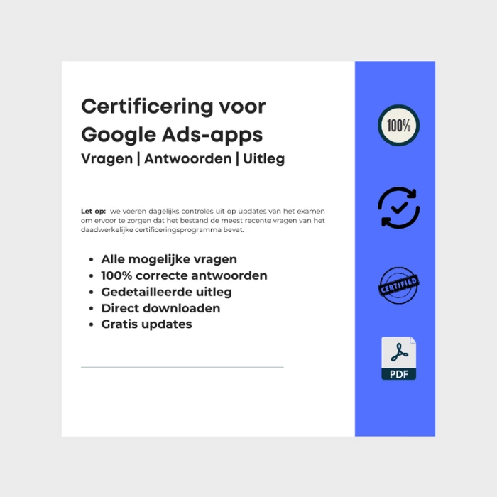 Afbeelding met omslag van e-boek getiteld Certificering voor Google Ads-apps